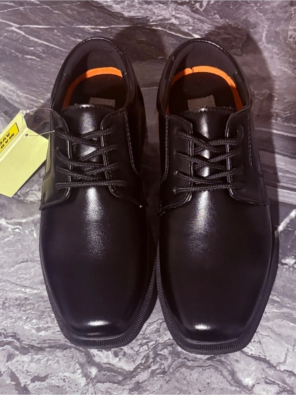 Boys Classic Black Lace-Up Dress Shoes